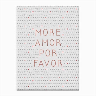 More Amor Rose Gold Canvas Print