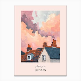 Mornings In Devon Rooftops Morning Skyline 3 Canvas Print