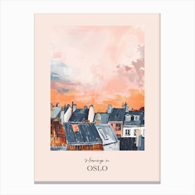Mornings In Oslo Rooftops Morning Skyline 3 Canvas Print