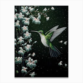 Ohara Koson Inspired Bird Painting Hummingbird 4 Canvas Print