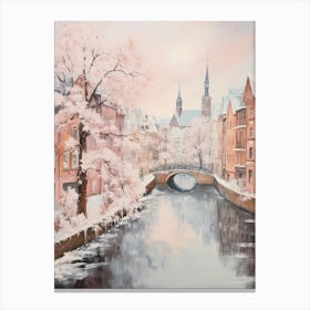 Dreamy Winter Painting Strasbourg France 4 Canvas Print