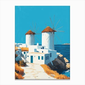 Mykonos Minimalist poster Canvas Print