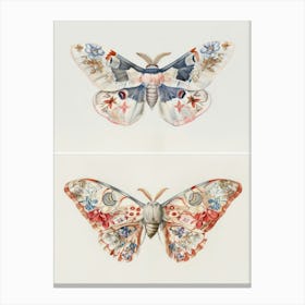 Moths And Butterflies William Morris Style 6 Canvas Print