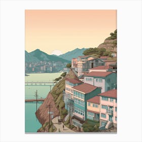 Busan South Korea Travel Illustration 2 Canvas Print