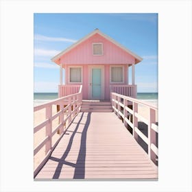 Pink Beach House Canvas Print