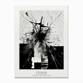 Chaos Abstract Black And White 10 Poster Canvas Print