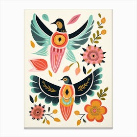 Folk Style Bird Painting Hummingbird 5 Canvas Print
