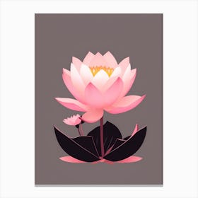 A Pink Lotus In Minimalist Style Vertical Composition 89 Canvas Print