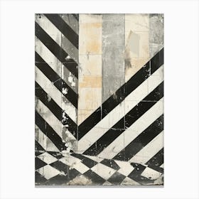 Abstract Kitsch Black & White Pattern 4 Canvas Print