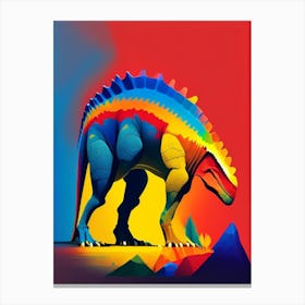 Ouranosaurus Primary Colours Dinosaur Canvas Print