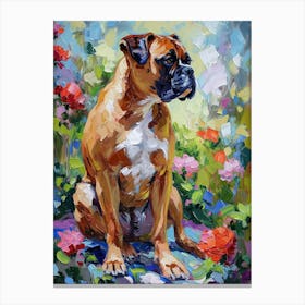 Boxer Acrylic Painting 2 Canvas Print