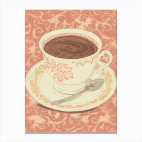 Vintage Tea Cup Poster Canvas Print