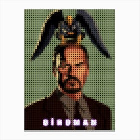 Birdman In A Pixel Dots Art Style Canvas Print