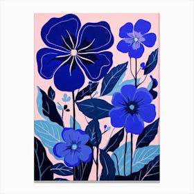 Blue Flower Illustration Petunia 2 Canvas Print
