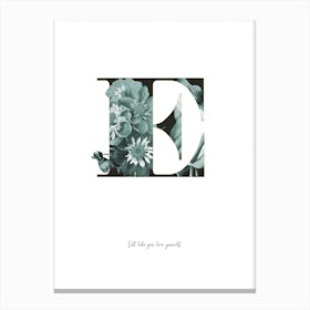 Flower Alphabet E Canvas Print