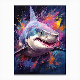  A Bull Shark Vibrant Paint Splash 5 Canvas Print