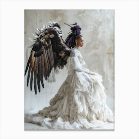 birds wings in a woman Canvas Print
