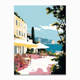 Capri, Italy, Flat Pastels Tones Illustration 3 Canvas Print