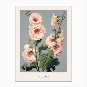 Floral Illustration Hollyhock 2 Poster Canvas Print