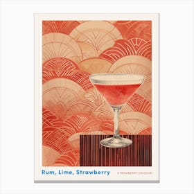 Art Deco Strawberry Daiquiri 2 Poster Canvas Print