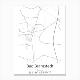 Bad Bramstedt,Germany Minimalist Map Canvas Print