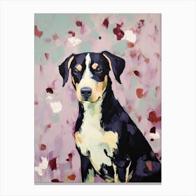 A Doberman Pinscher Dog Painting, Impressionist 1 Canvas Print