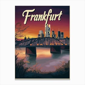 Aihrgdesign A Mid Century Modern Travel Poster For Frankfurt 4 Canvas Print