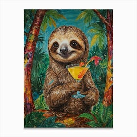 Sloth Cocktail Canvas Print