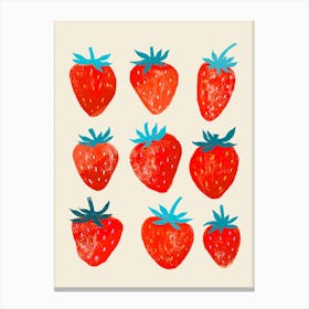 Minimalistic Strawberries Canvas Print