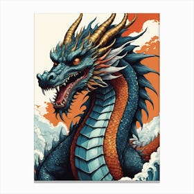Japanese Dragon Pop Art Style (51) Canvas Print