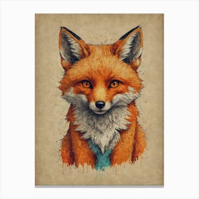 Fox Painting Canvas Print