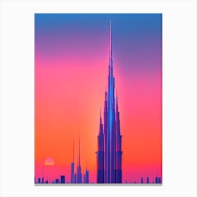 Burj Khalifa Sunset Dreamy Landscape 2 Canvas Print