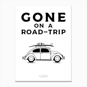 Gone On A Road Trip Fineline Illustration Poster Canvas Print
