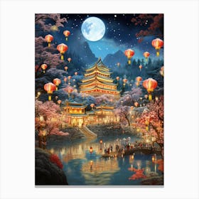 Chinese Lantern Festival Illustration 1 Canvas Print