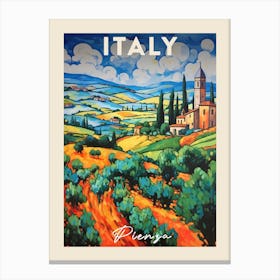 Pienza Italy 2 Fauvist Painting Travel Poster Canvas Print