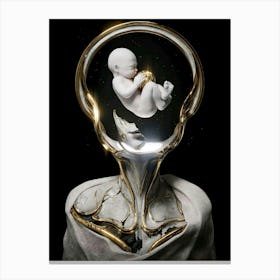 Baby In A Glass Canvas Print