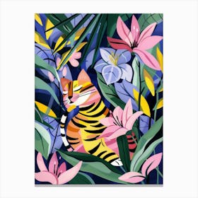 Tiger In The Jungle 55 Canvas Print