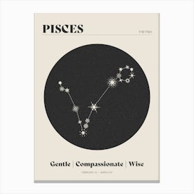 Astrology Constellation - Pisces Canvas Print