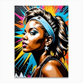 Graffiti Mural Of Beautiful Hip Hop Girl 69 Canvas Print