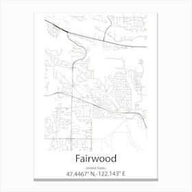 Fairwood,United States Minimalist Map Canvas Print