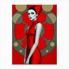 Creative Red Women Illustration Canvas Print