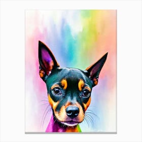 Miniature Pinscher Rainbow Oil Painting dog Canvas Print