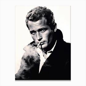 Black And White Photograph Paul Newman 1 Canvas Print