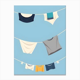 Clothes Hanging in Laundry Canvas Print