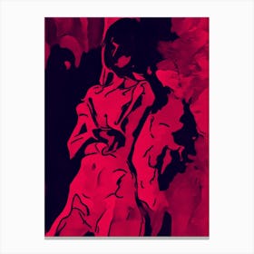 Nude Woman In Red Canvas Print