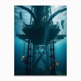 Underwater Oil Rig-Reimagined 1 Canvas Print