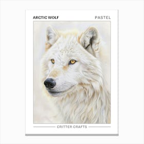 Arctic Wolf Pastel Watercolour 4 Poster Canvas Print