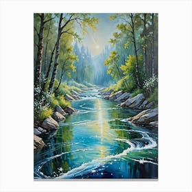 Rocky Mountain River River In The Forest Toile