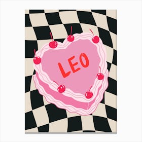Leo Zodiac Heart Cake Canvas Print
