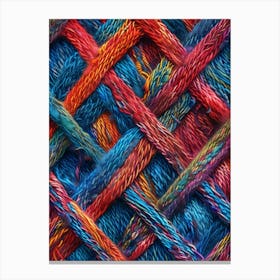 Close Up Of Colorful Yarn 1 Canvas Print